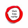 'Black Lives Matter' pin badge with red background