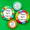 Large Please Don't Touch Me - Don't Touch Pin Badge Button