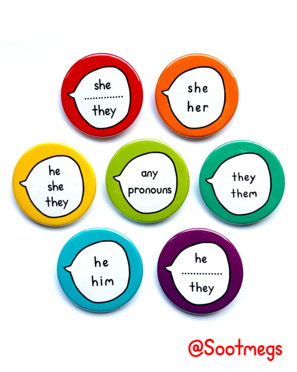 Any Pronouns Gender Pronouns - Pin Badge Button