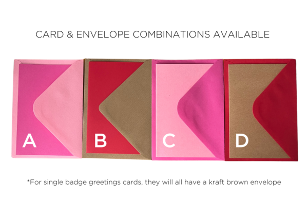 Valentine's & Galentine's Day Pin Badge Greetings Card