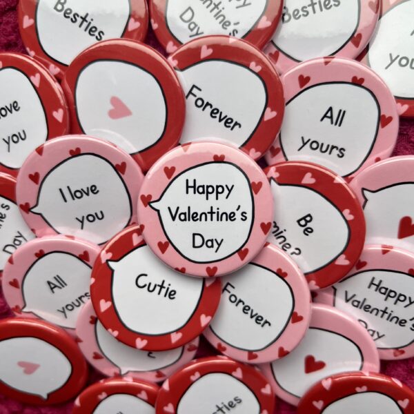 Valentine's & Galentine's Day Pin Badge Greetings Card