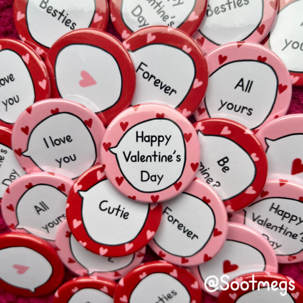 Valentine's & Galentine's Day Pin Badge Greetings Card